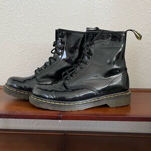 Doc Martens Patent Leather Lace Up Boots